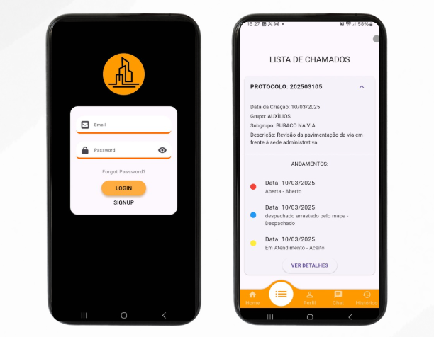 App para atendimento dos chamados