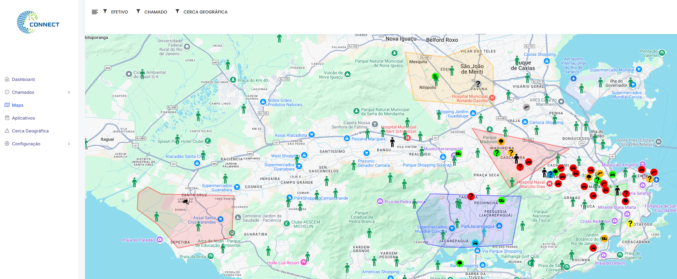 Plataforma Connect em funcionamento